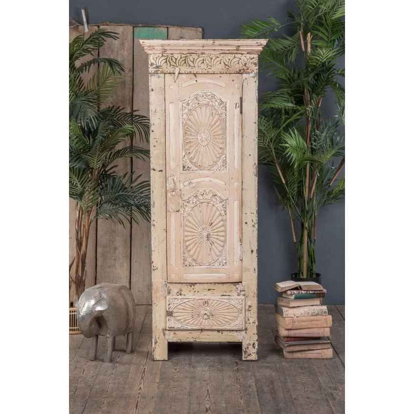 The Jannat Carved Rustic Armoire