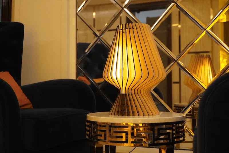 Wood Base Solid Table Lamp