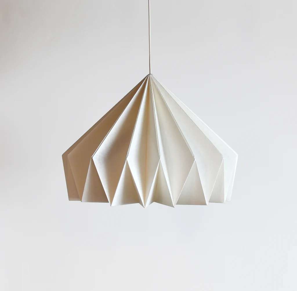 Light Blue Paper Origami Lamp Shade; Vanilla Bliss Single Pack