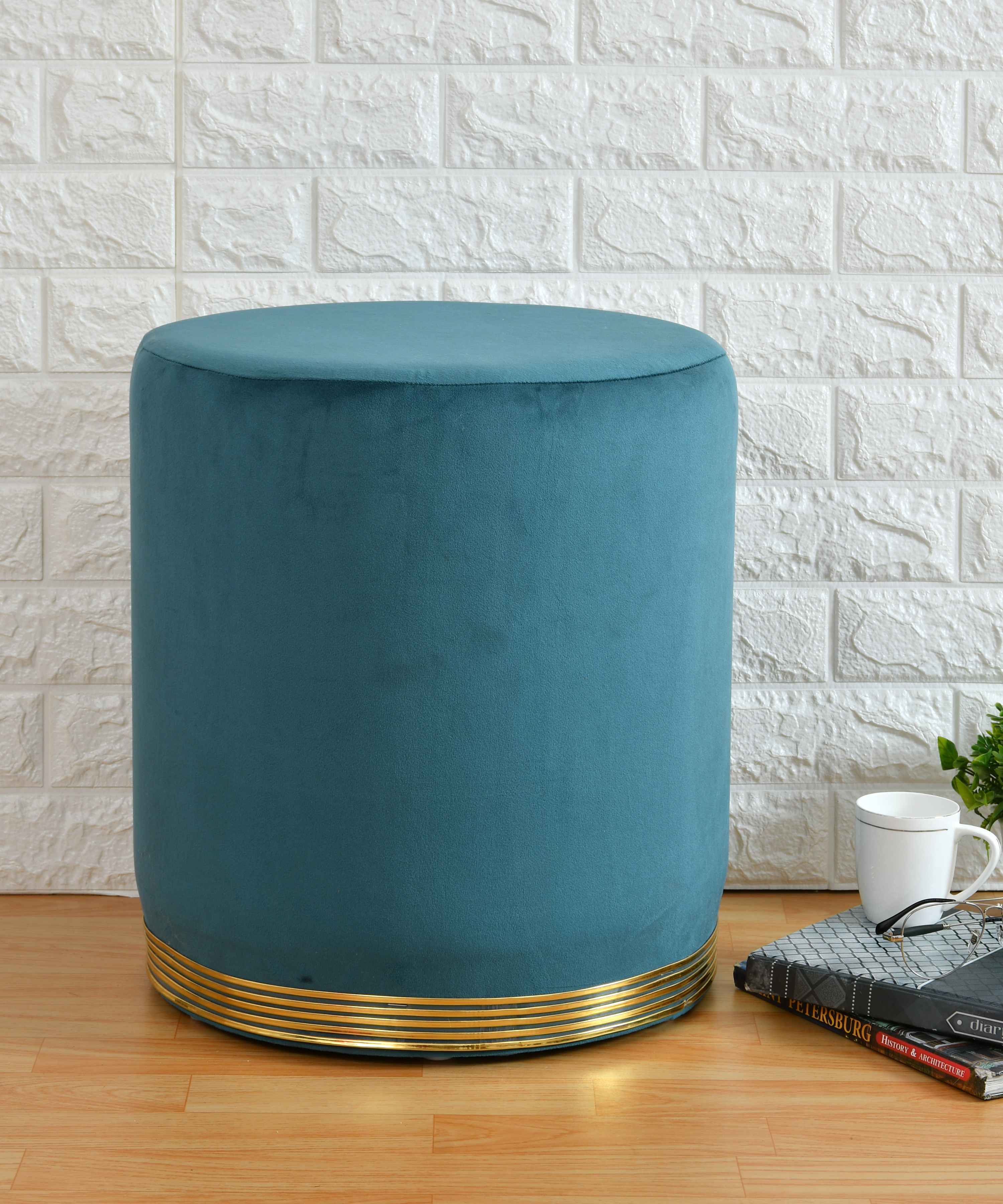 Regal Knot Velvet Ottoman