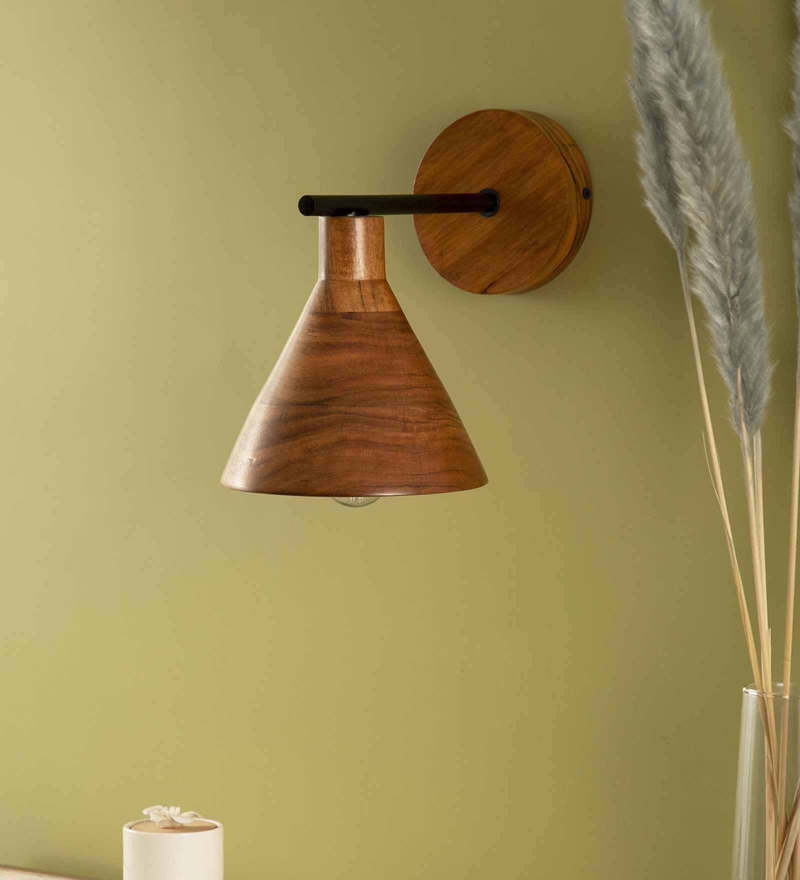 Bedside Wooden Wall Sconce