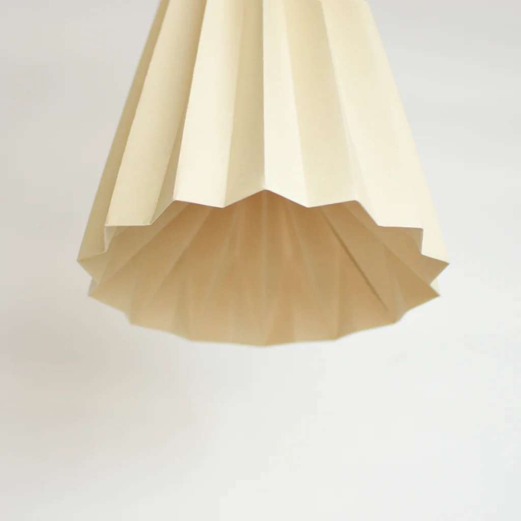 Beige Paper Origami Lampshade; Tipi High Single Pack