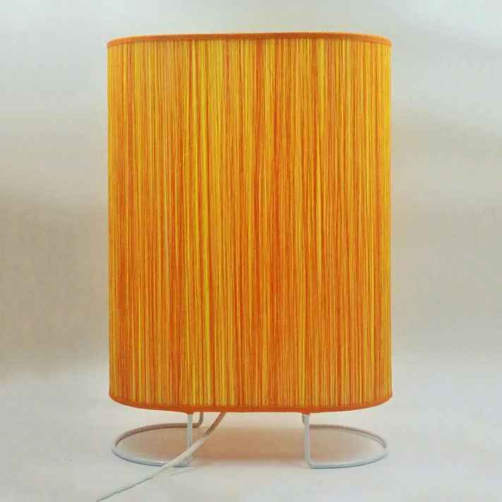 Orange Hibiscus Oval Table Lamp