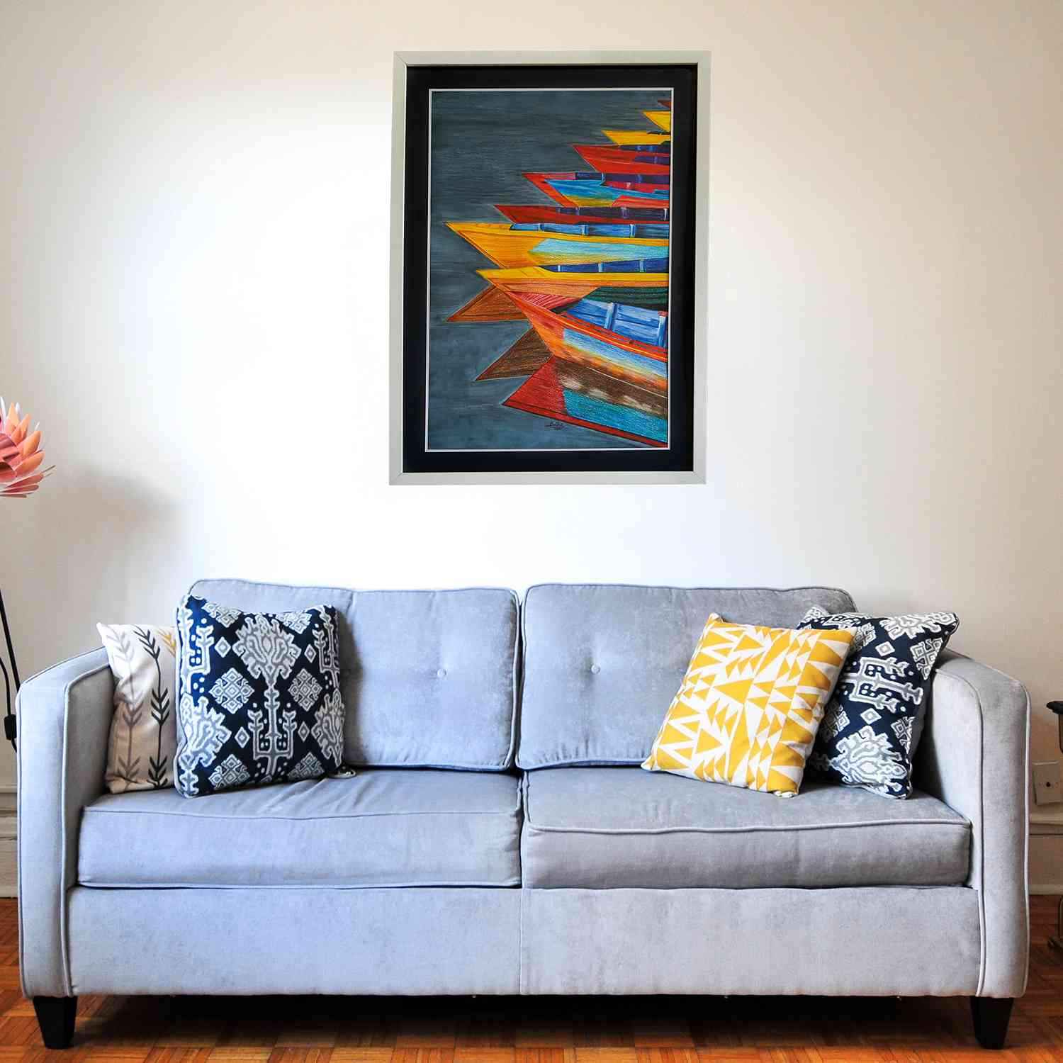 Boats : Pencil color painting