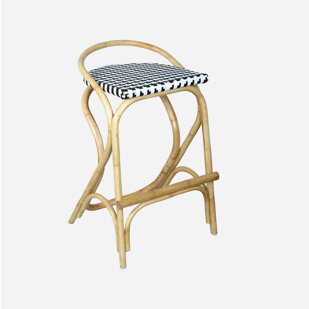 Edith Cane Bar Stool, White Wash