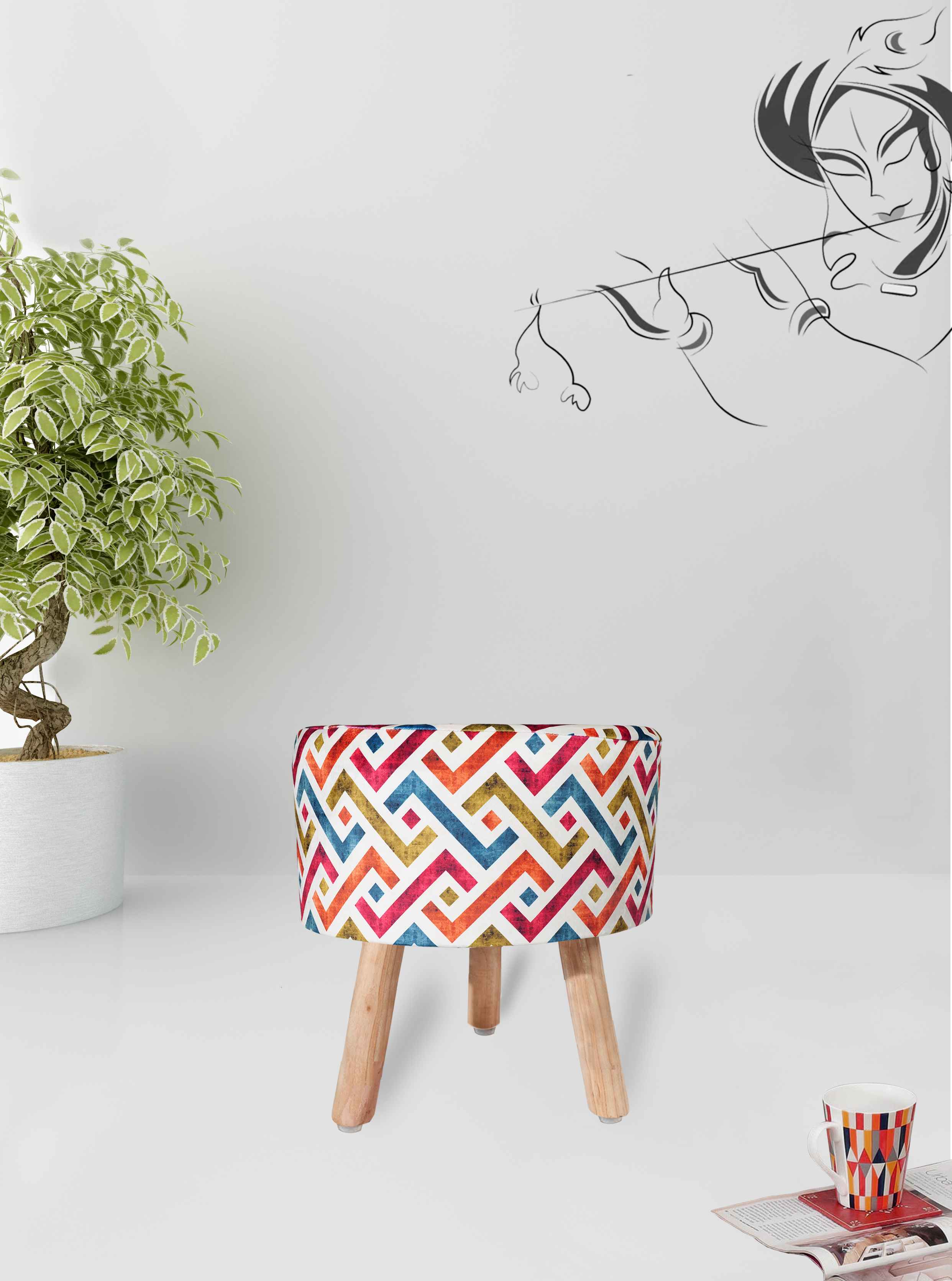 Tricolor Mélange Pouf