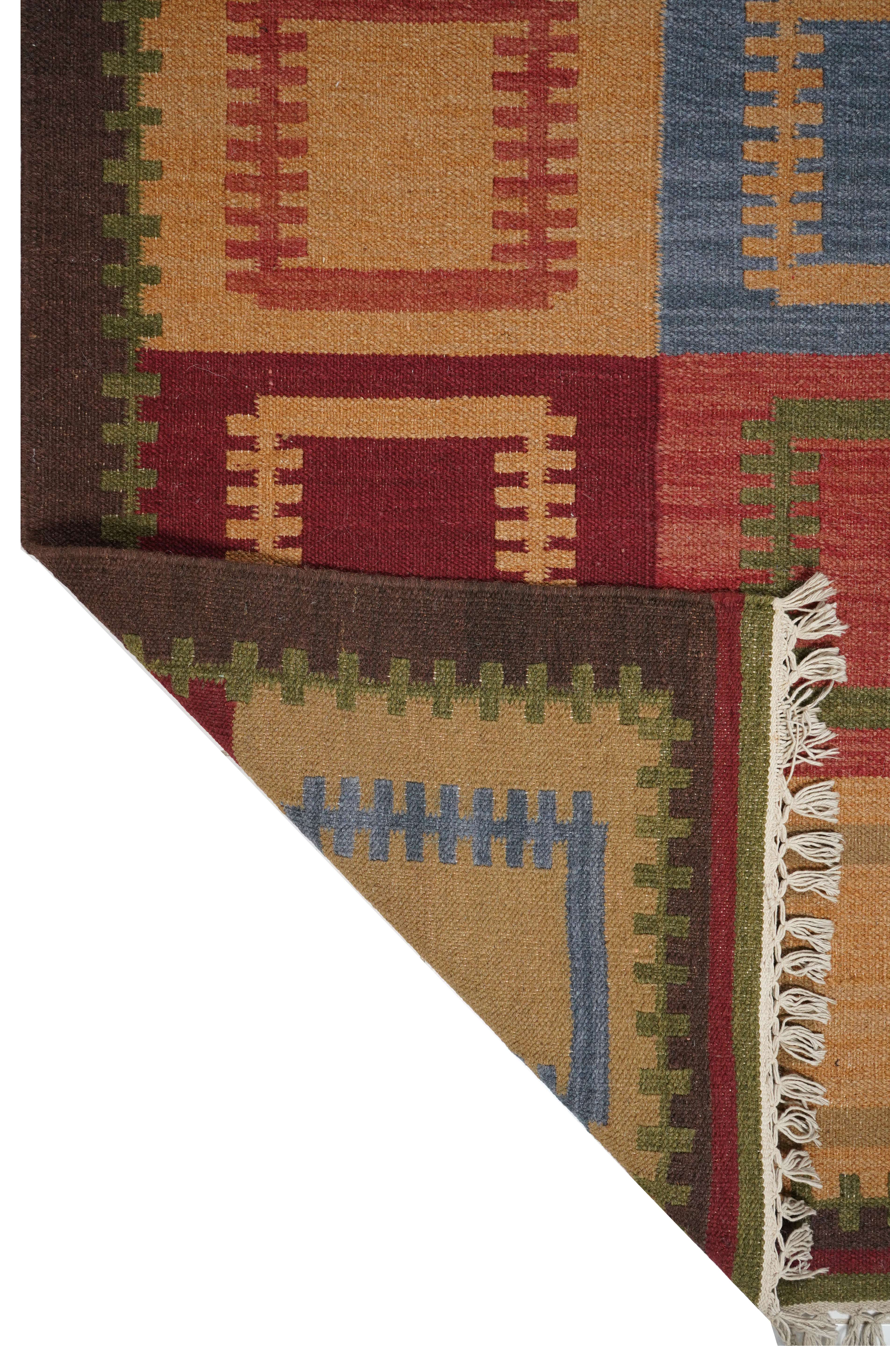 CREAM & BROWN SPIDER WEAVE RUG