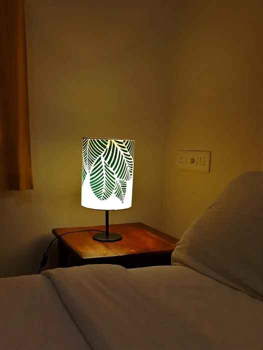 Orange Hibiscus Oval Table Lamp