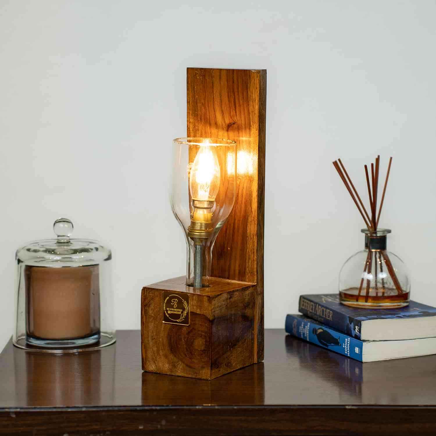 Wood Base Solid Table Lamp