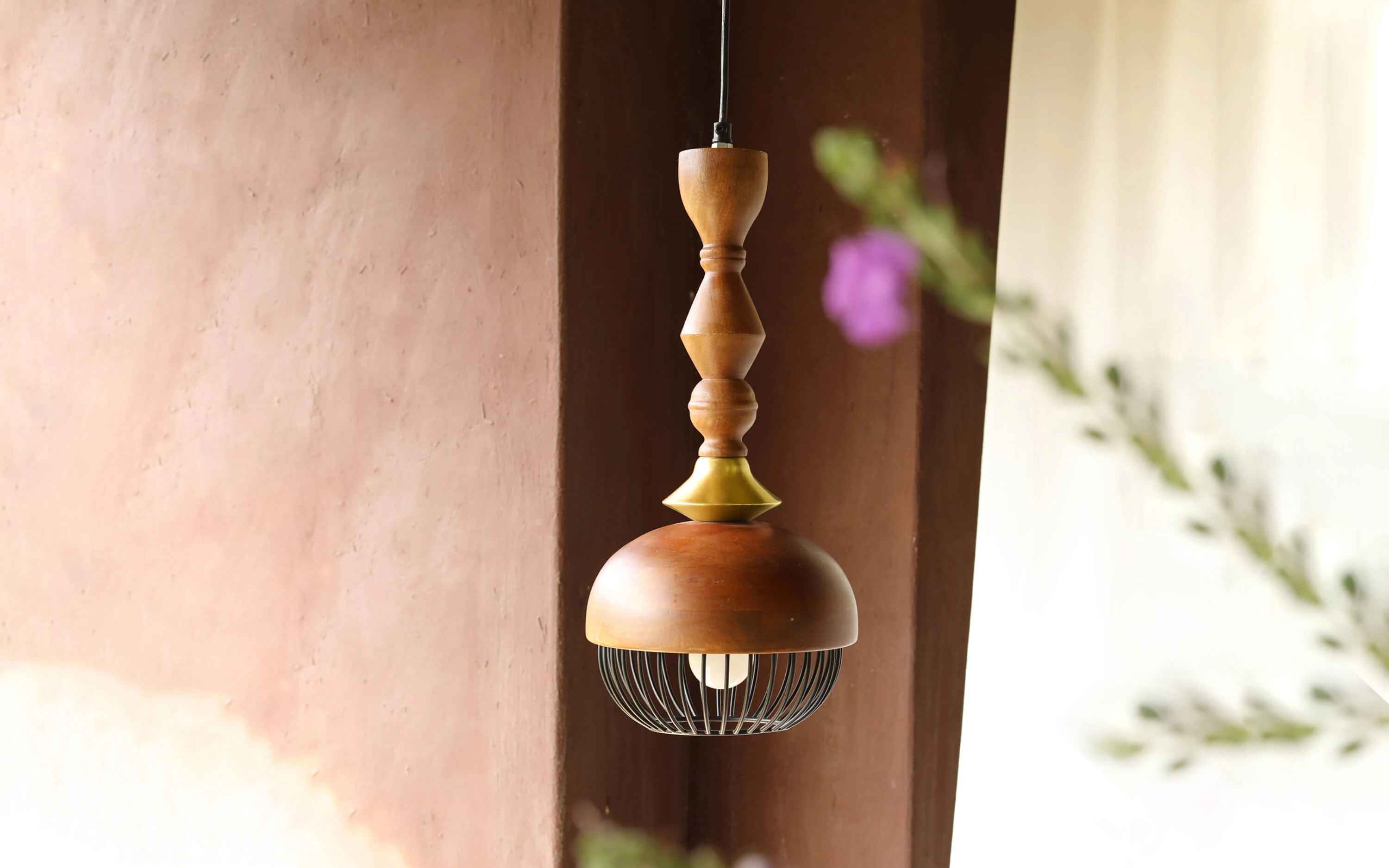 Sitara Glass Hanging Lamp Green Small