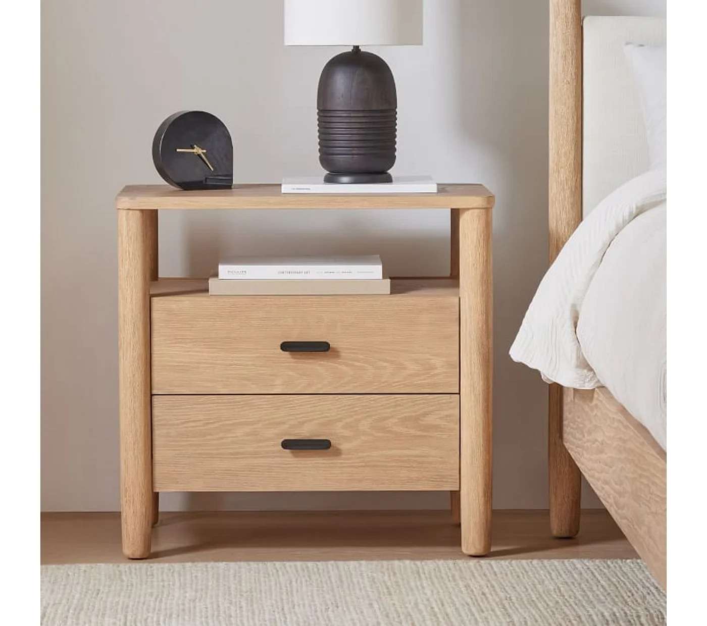Modernist Wood & Lacquer Nightstand – Winter Wood