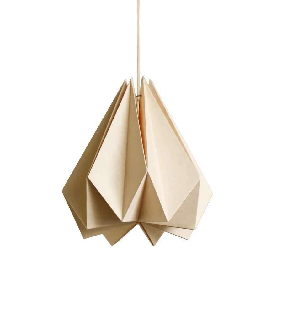 Yellow Paper Origami Lamp Shade; Vanilla Bliss Single Pack