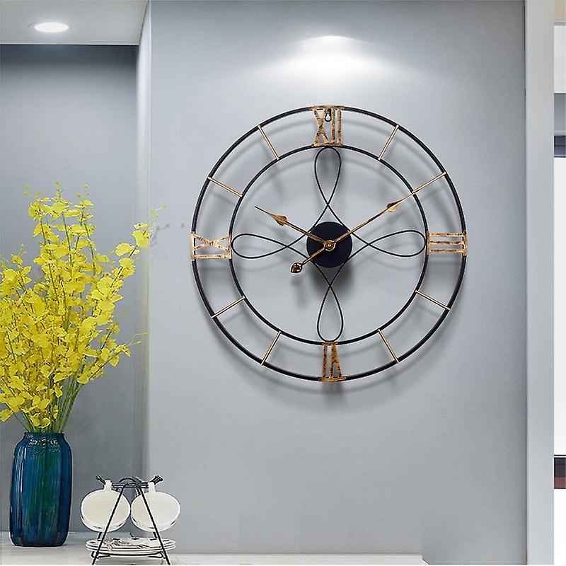 Classic Round Black And Gold Wall Clock