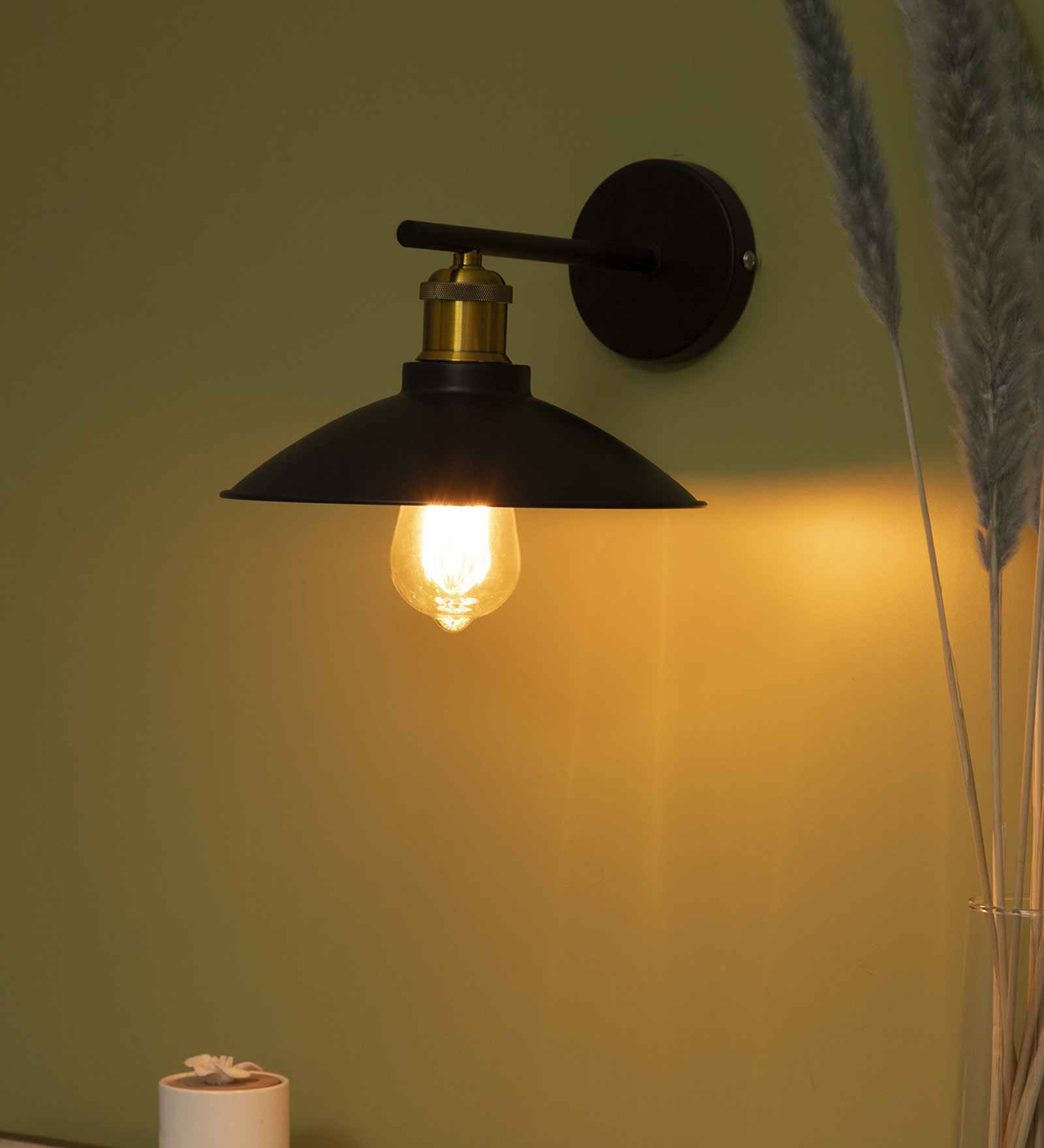 Vintage Industrial Black Metal Single Hanging Light