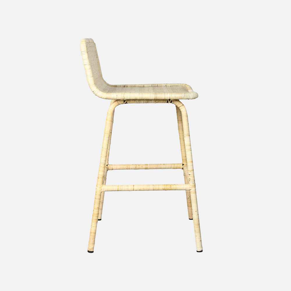 Coastal Comfort Rattan Barstool