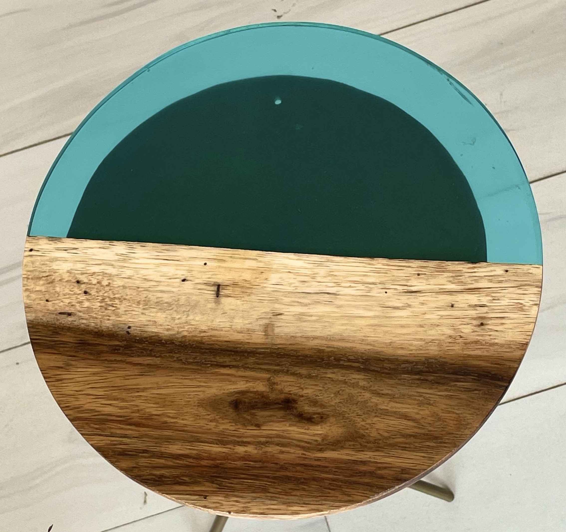 Turquoise Blue Peg Side Table