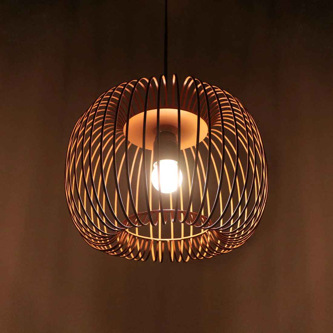 Zura Bubble Pressed  Brown Hanging Lamp