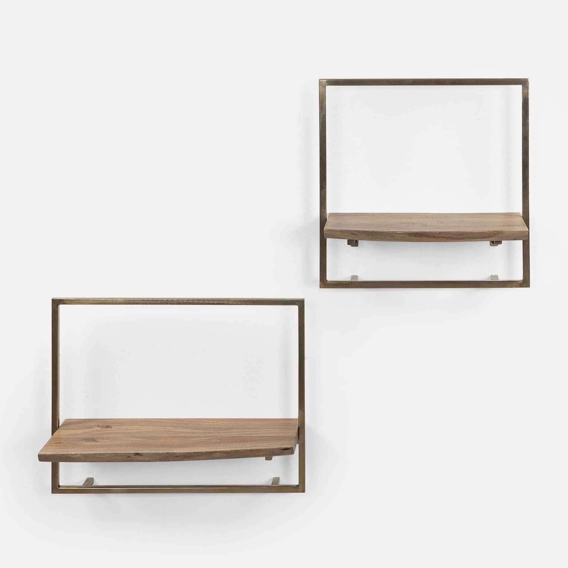 Rattan wall shelves