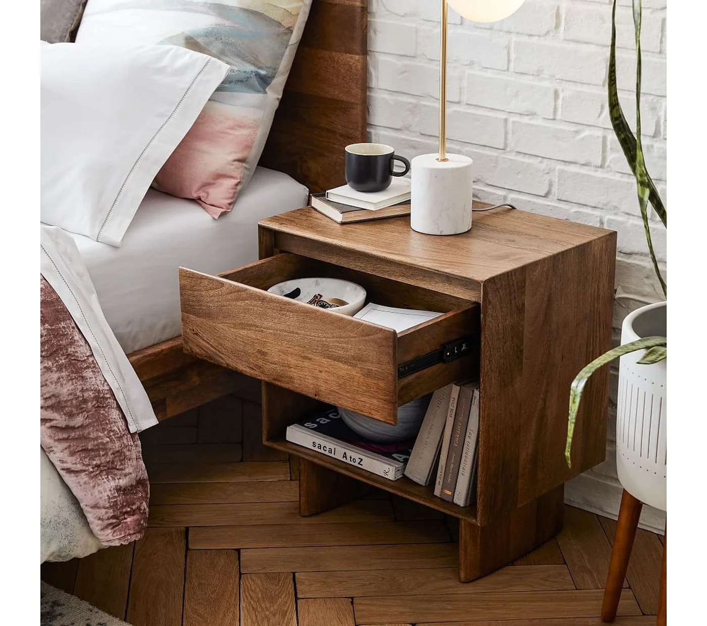 Nton Solid Wood Nightstand