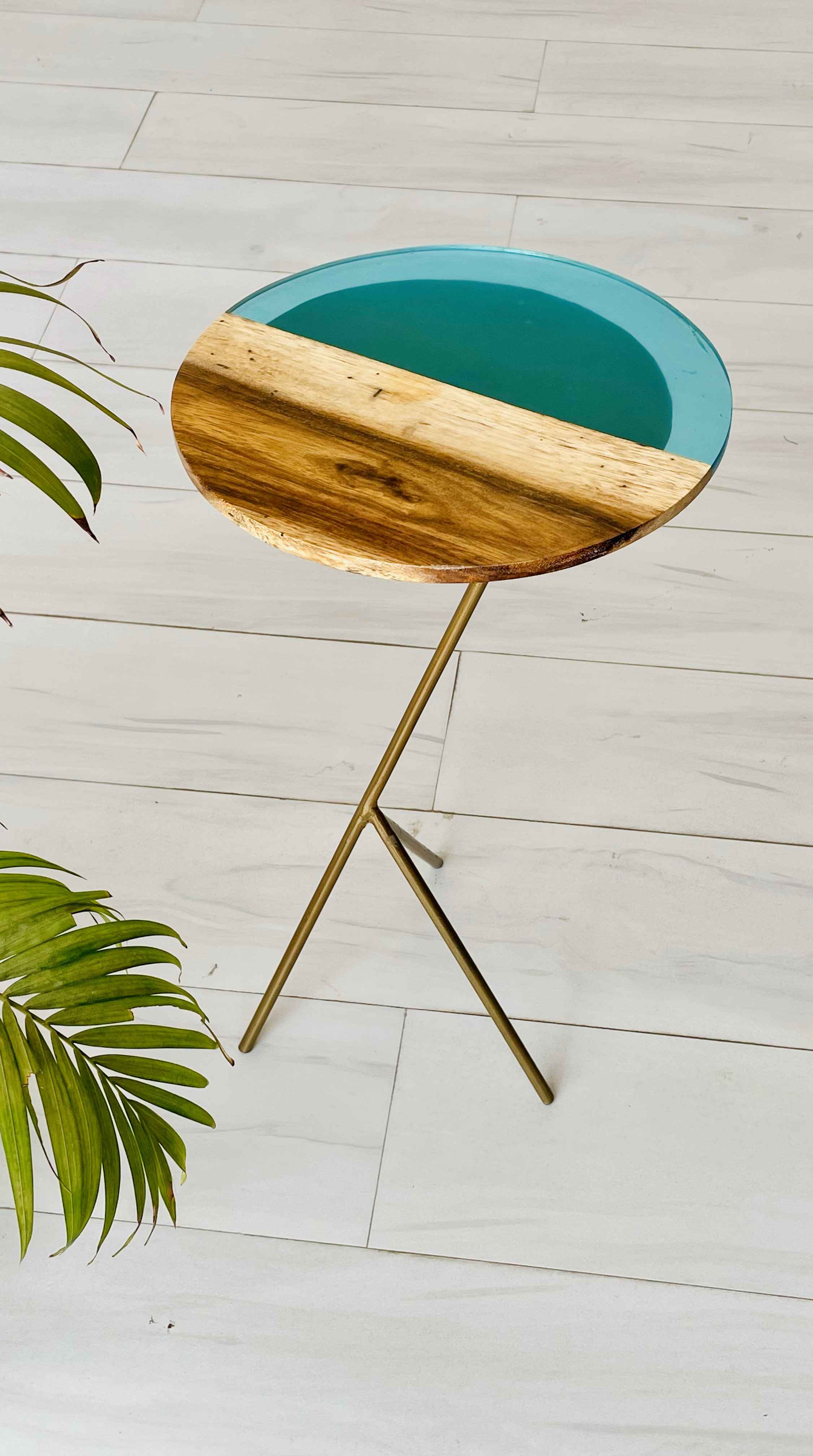 Turquoise Blue Peg Side Table