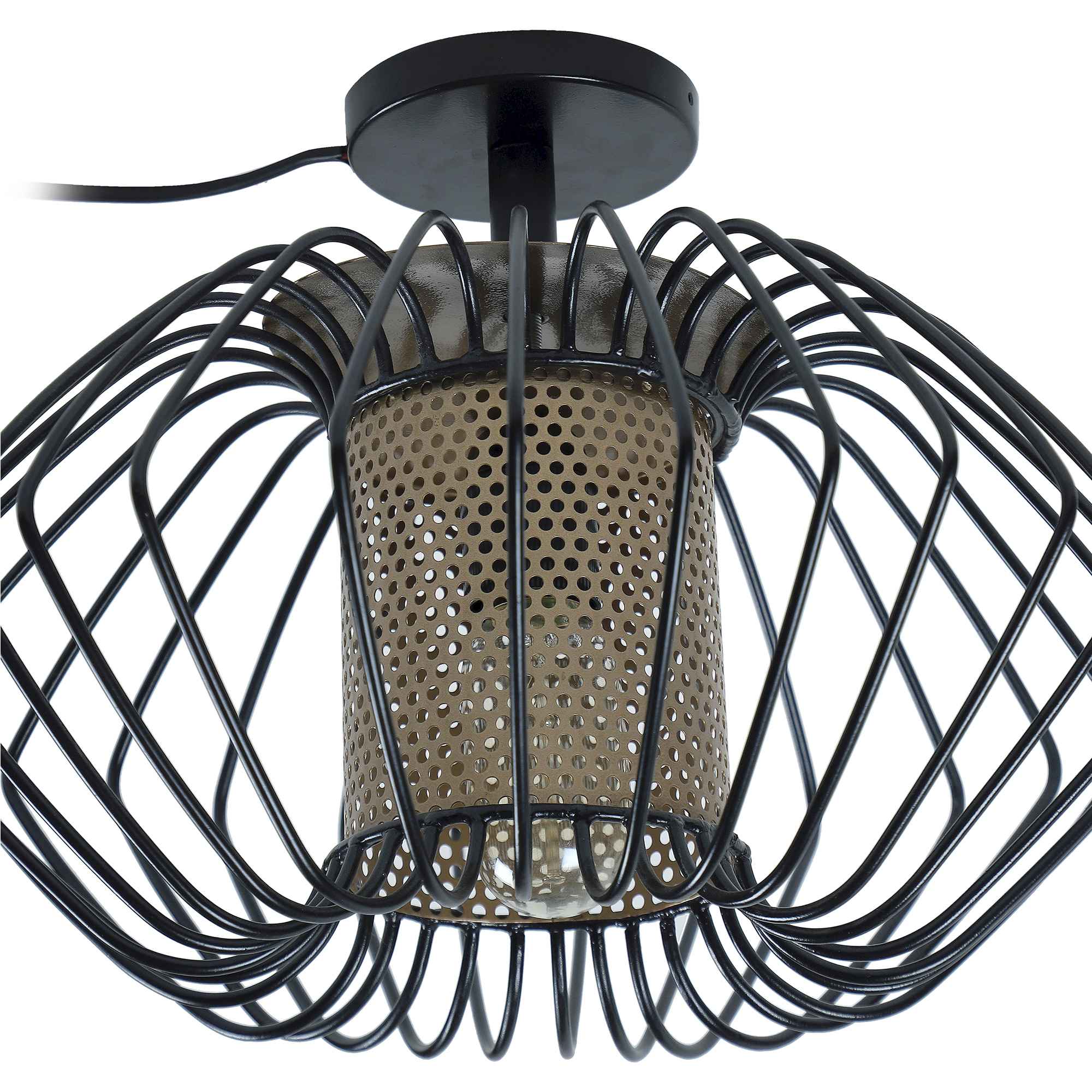 Vintage Industrial Black Metal Single Hanging Light