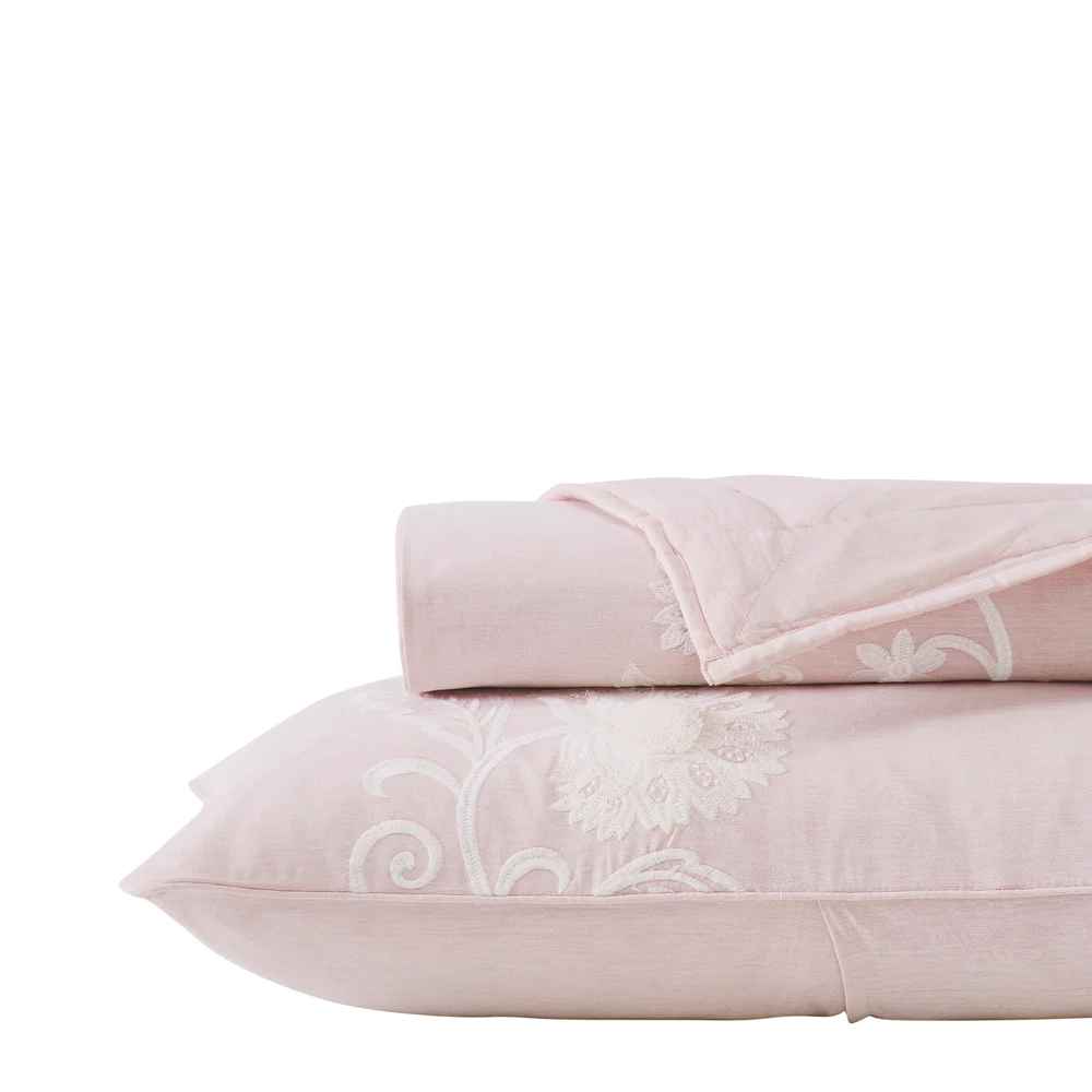 Feather Stitch Plain Bedsheet - 300Tc