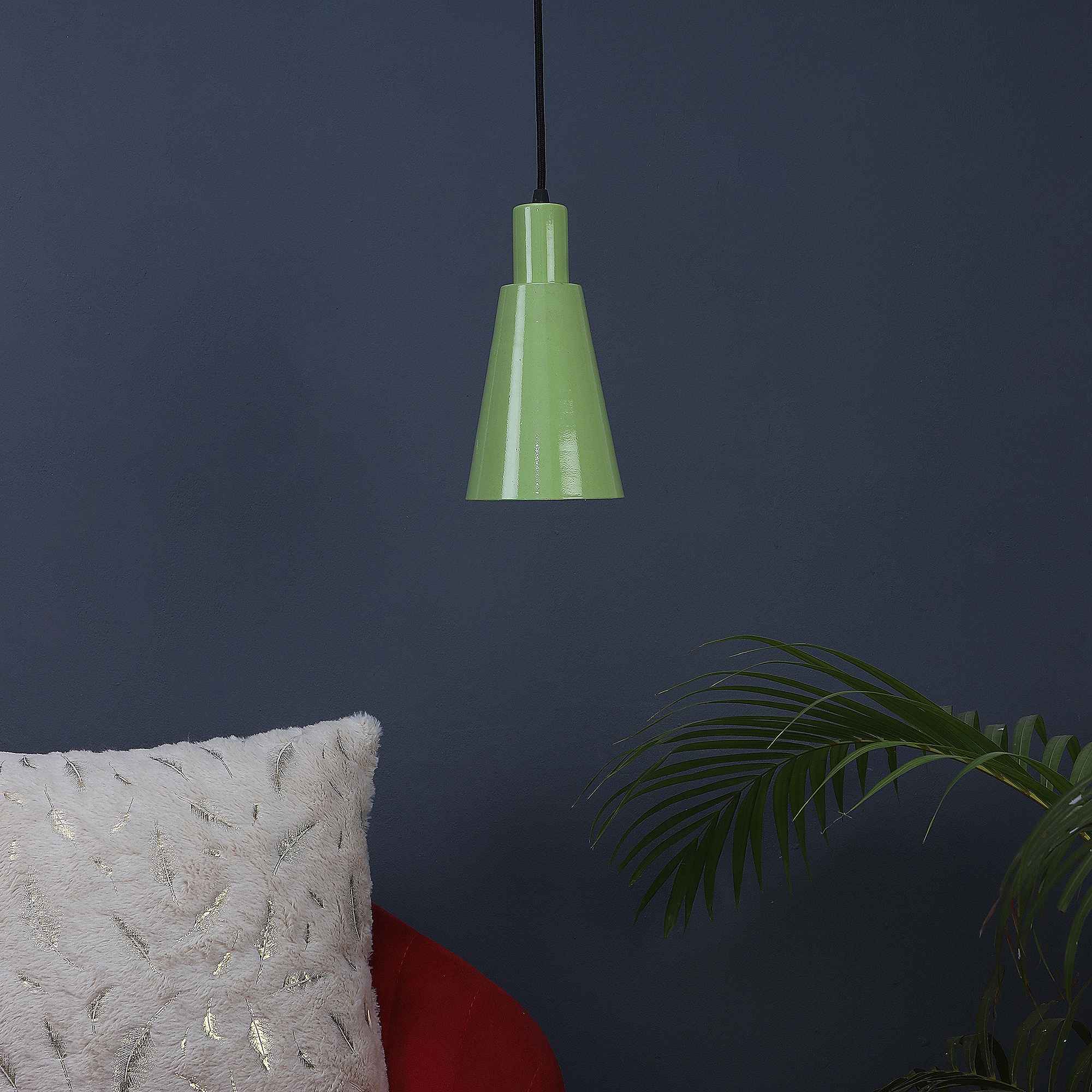 Vintage Industrial Black Metal Single Hanging Light