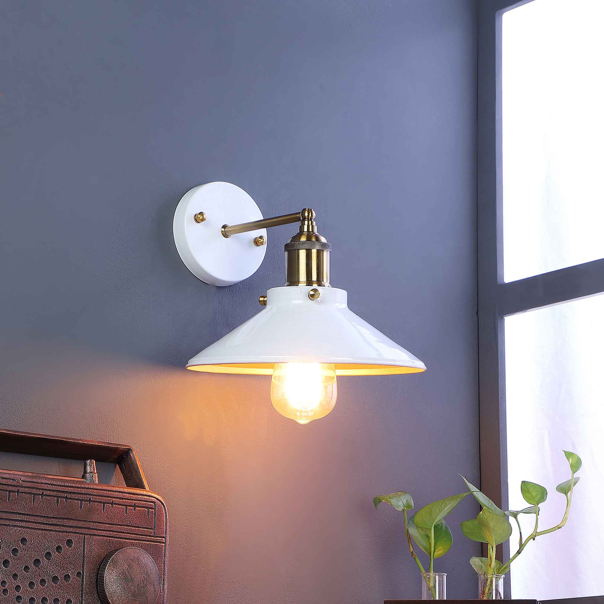 Vintage Industrial Black Metal Single Hanging Light