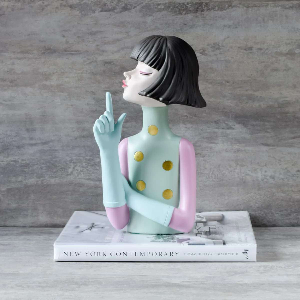 Ava with a Thought Sculpture