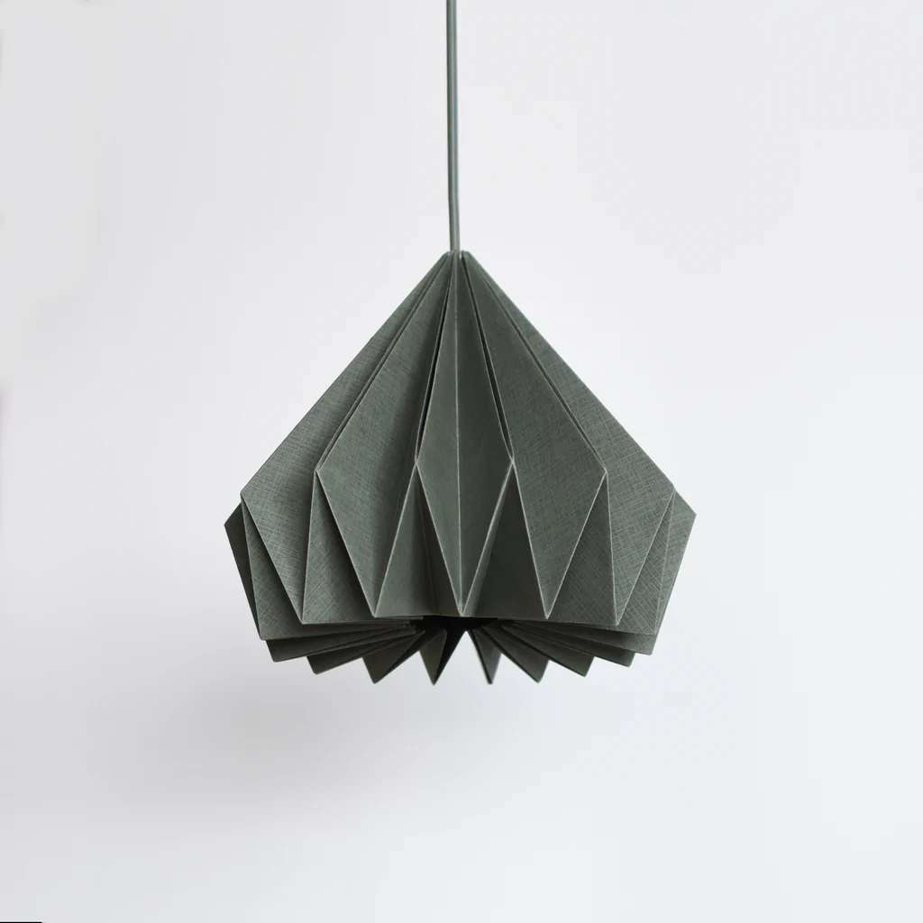 Grey Paper Origami Lamp Shade; Vanilla Bliss Dual Pack