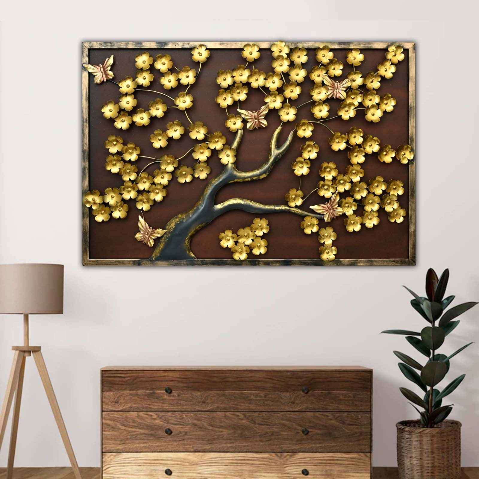 Metal Tree Wall Art with Lights