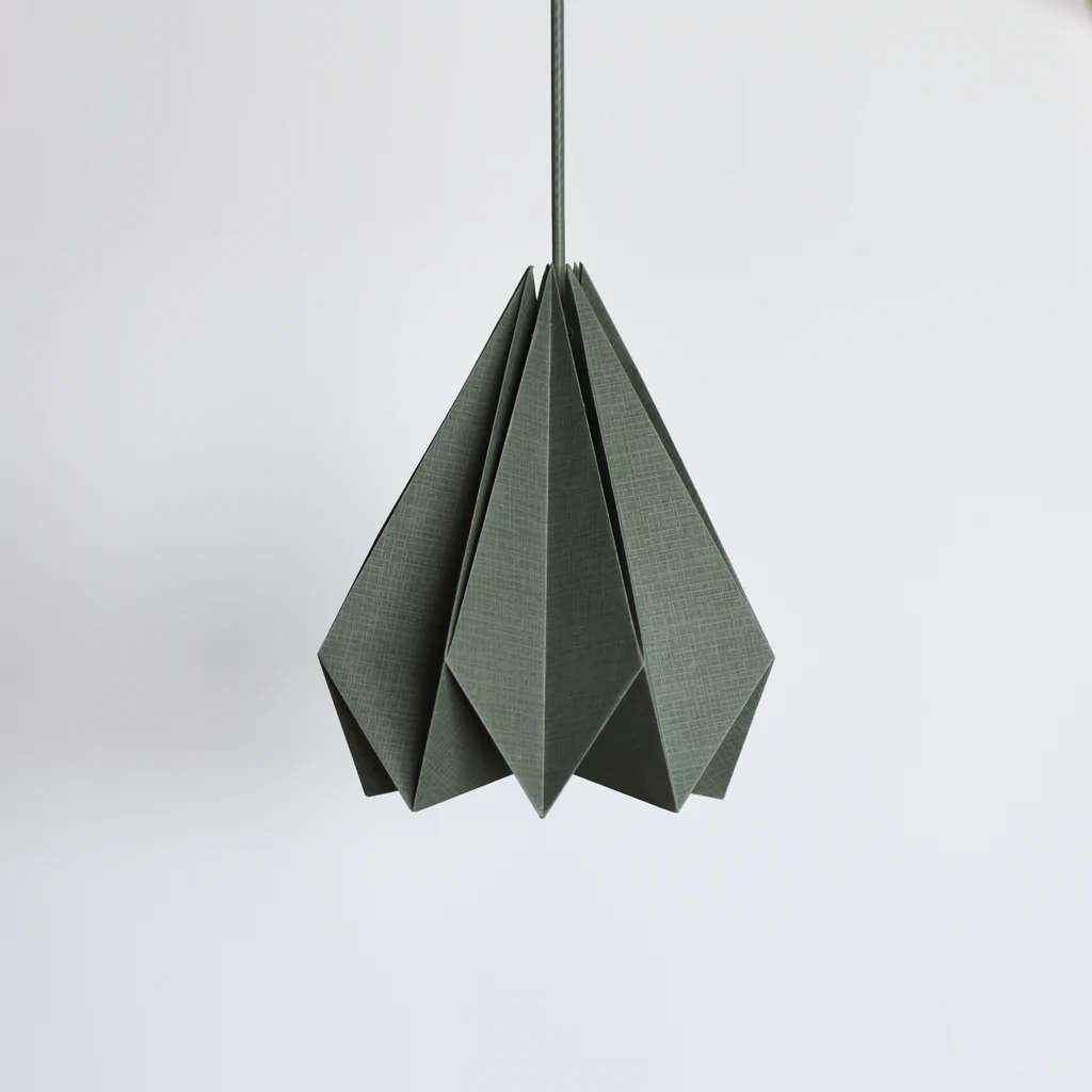 Grey Paper Origami Lamp Shade; Vanilla Bliss Single Pack