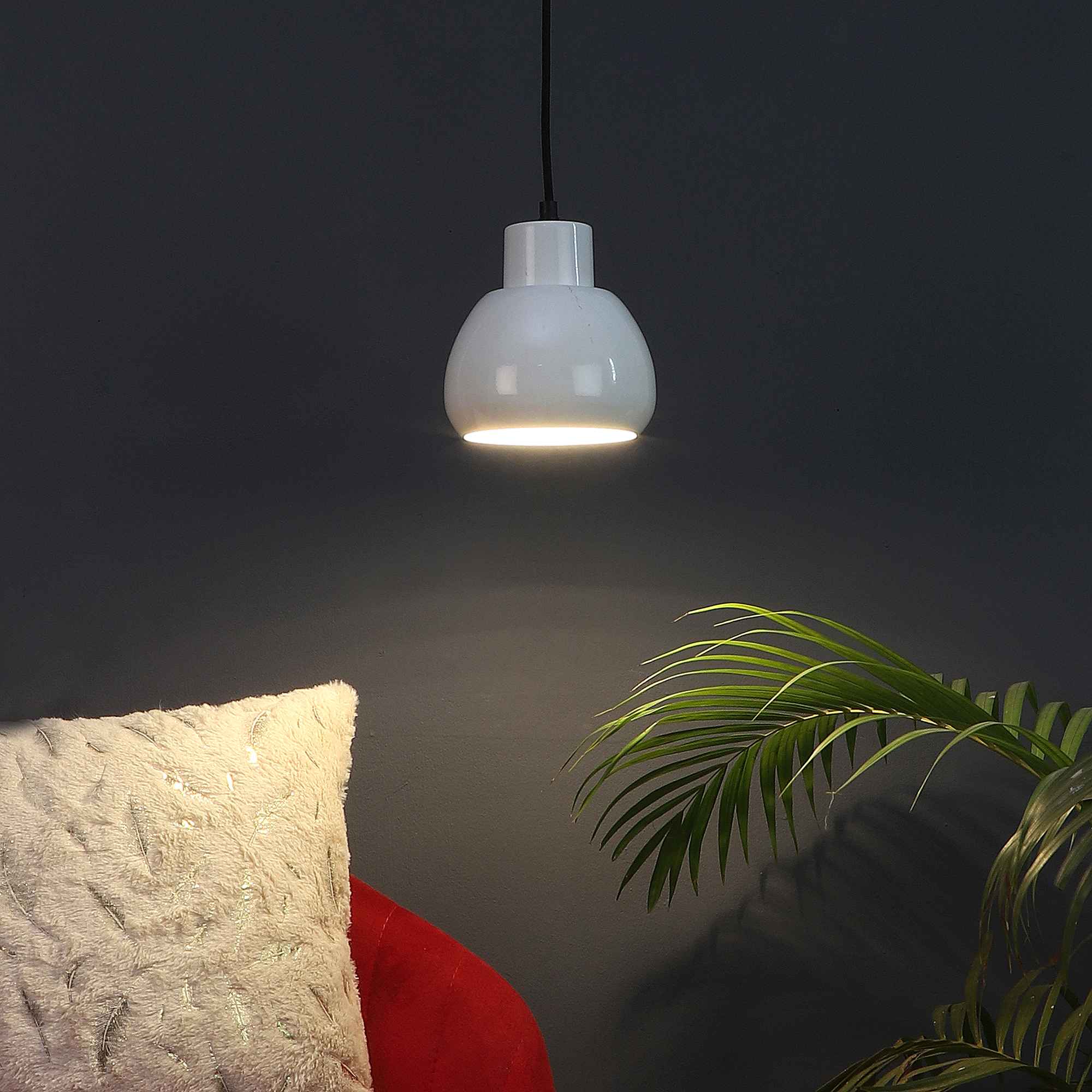 Vintage Industrial Black Metal Single Hanging Light