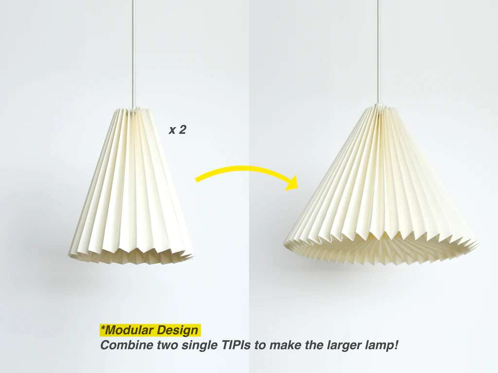White Paper Origami Lamp Shade; Vanilla Bliss Dual Pack