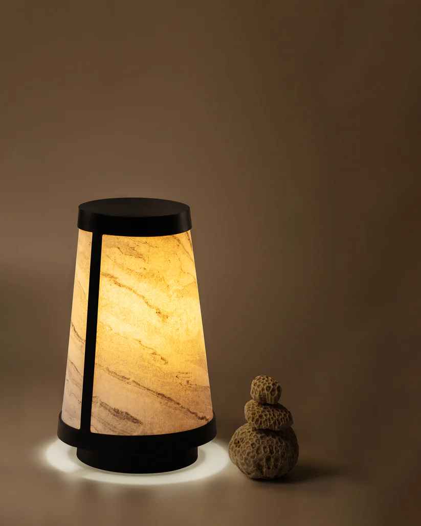 Nora Table Lamp (S) - Zebra Marble