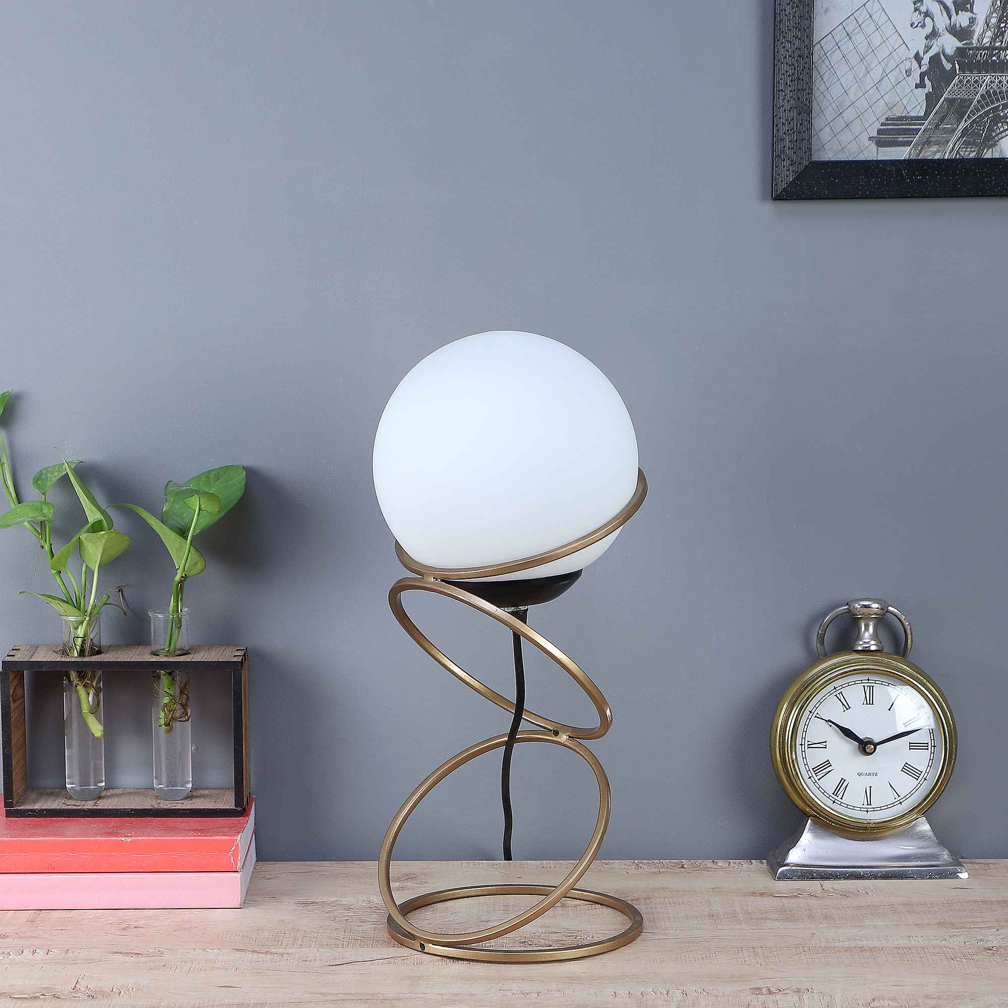 Designer Study Lamp With Metal Base