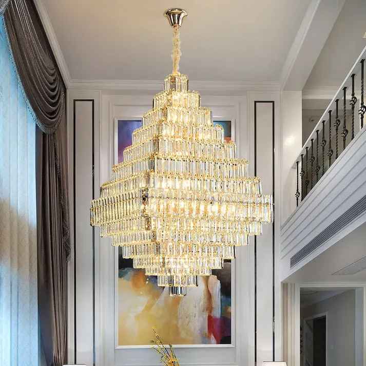 Tube K9 Crystal Pendant Chandelier