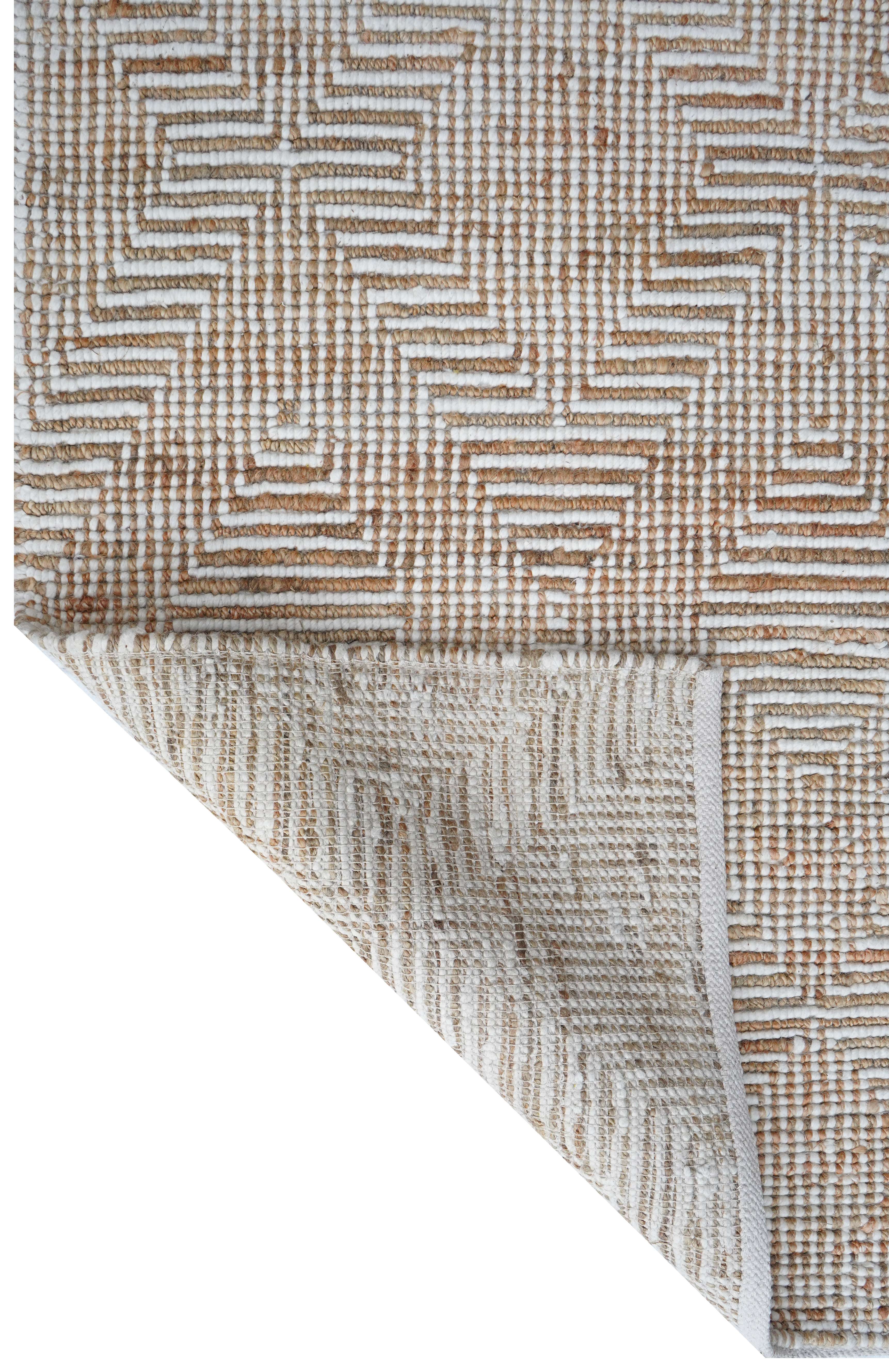 CREAM & BROWN SPIDER WEAVE RUG
