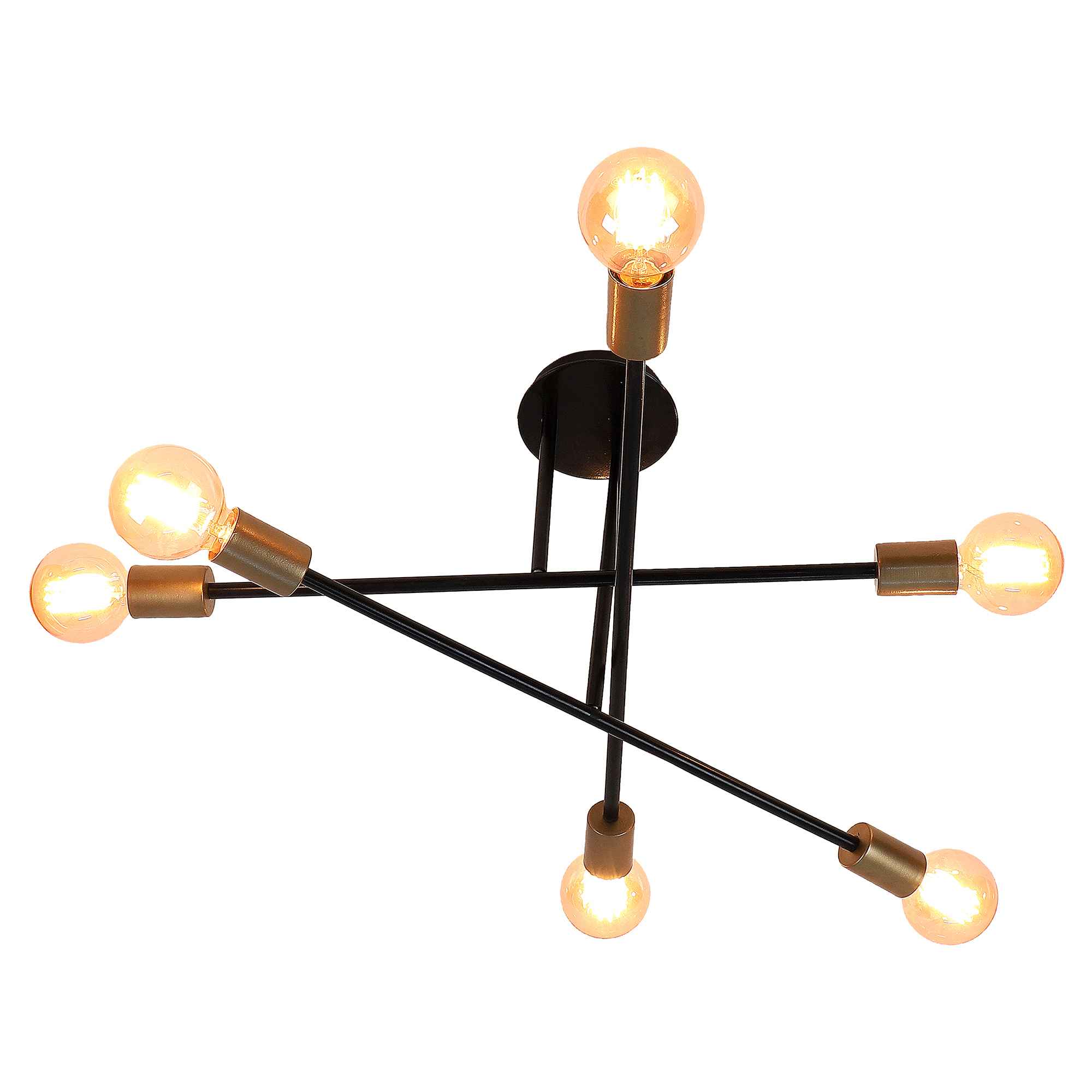 Six Head Sputnik Black Mordern Chandelier