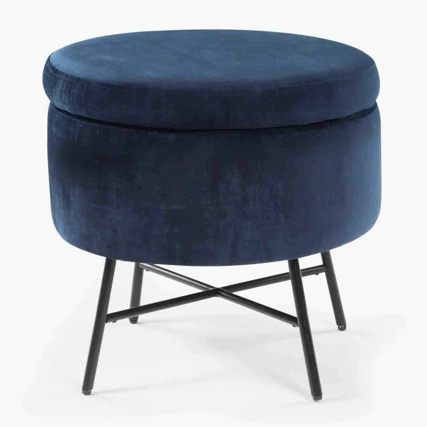 Modern Faux Fur Round Foot Rest Pouf