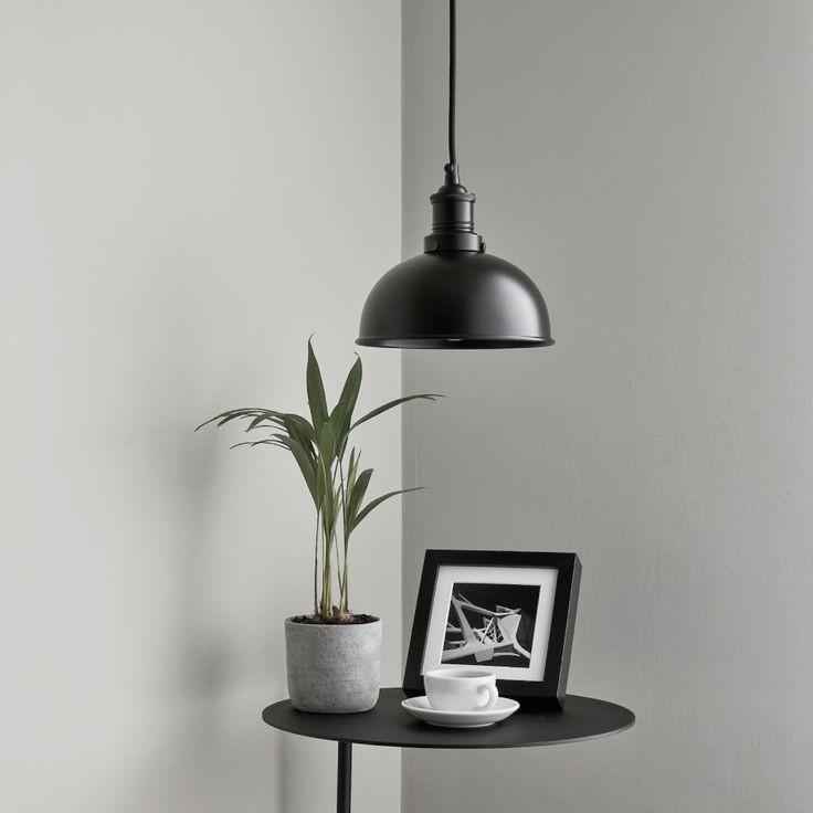 Vintage Industrial Black Metal Single Hanging Light