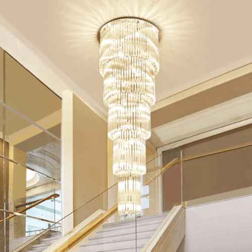 Galaxy Staircase Long Crystal Chandelier