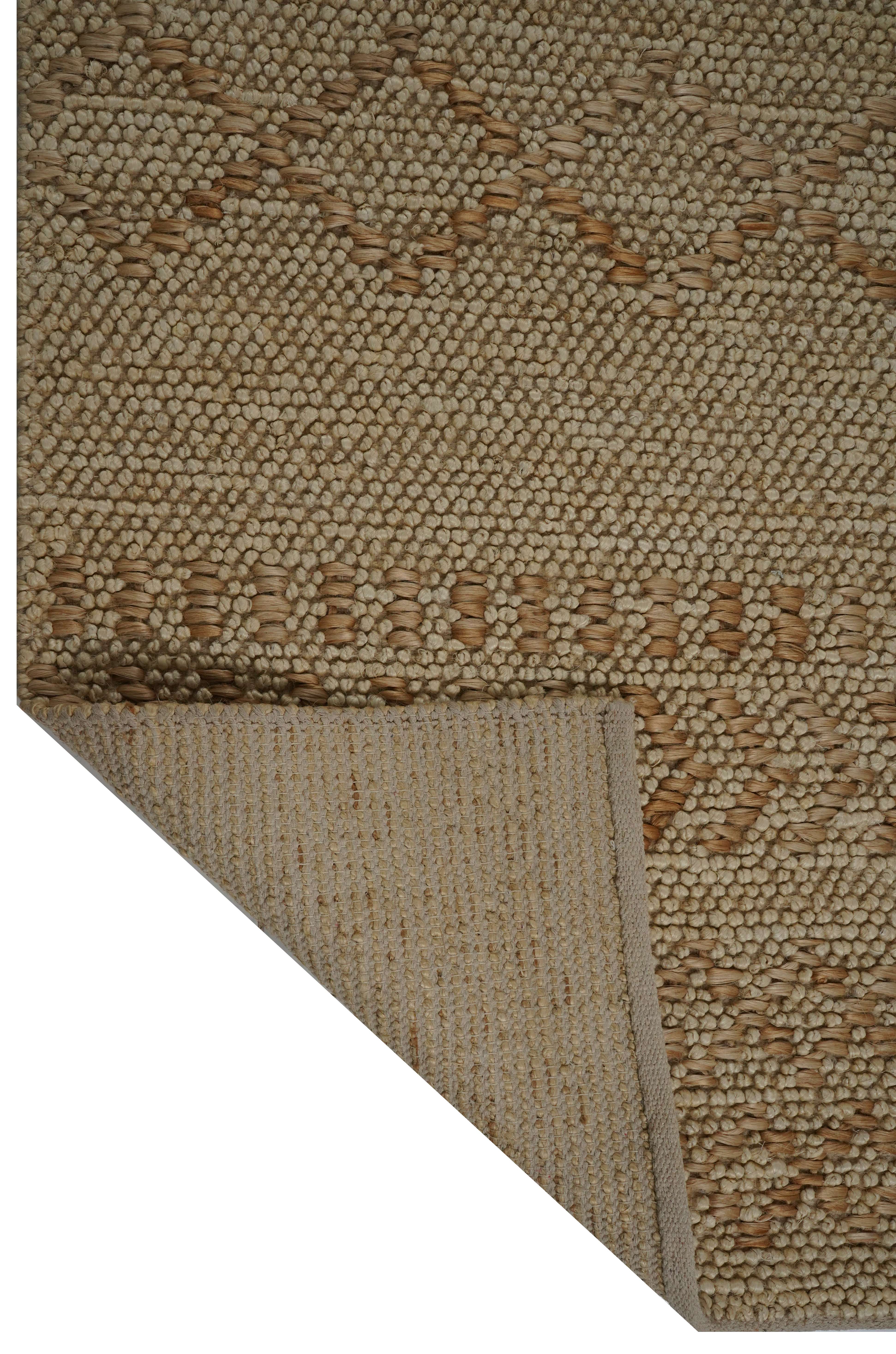 CREAM & BROWN SPIDER WEAVE RUG