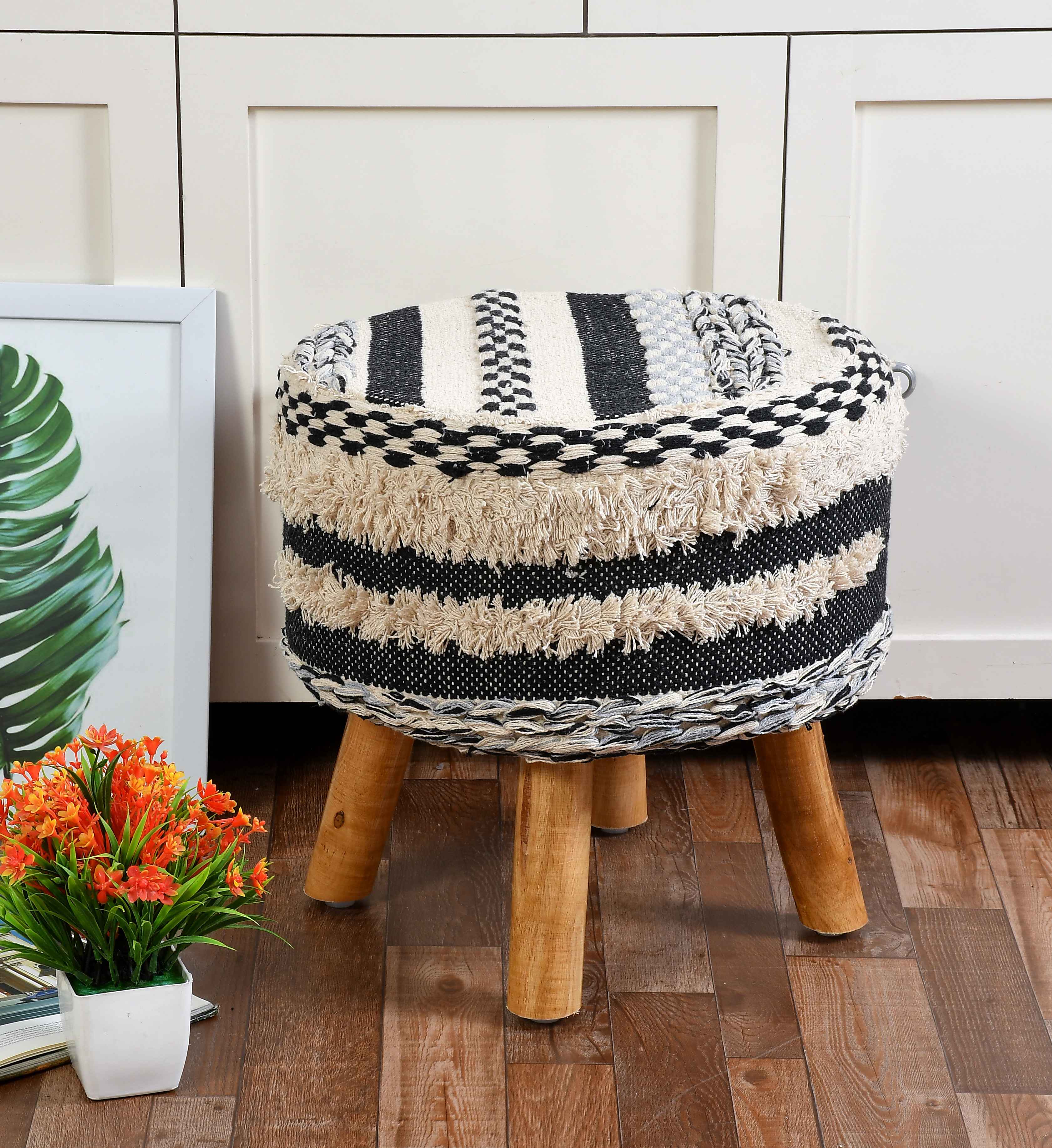 Macrame footstool discount