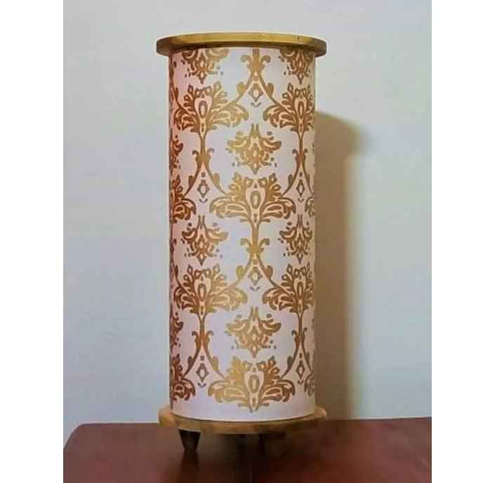 Orange Hibiscus Oval Table Lamp