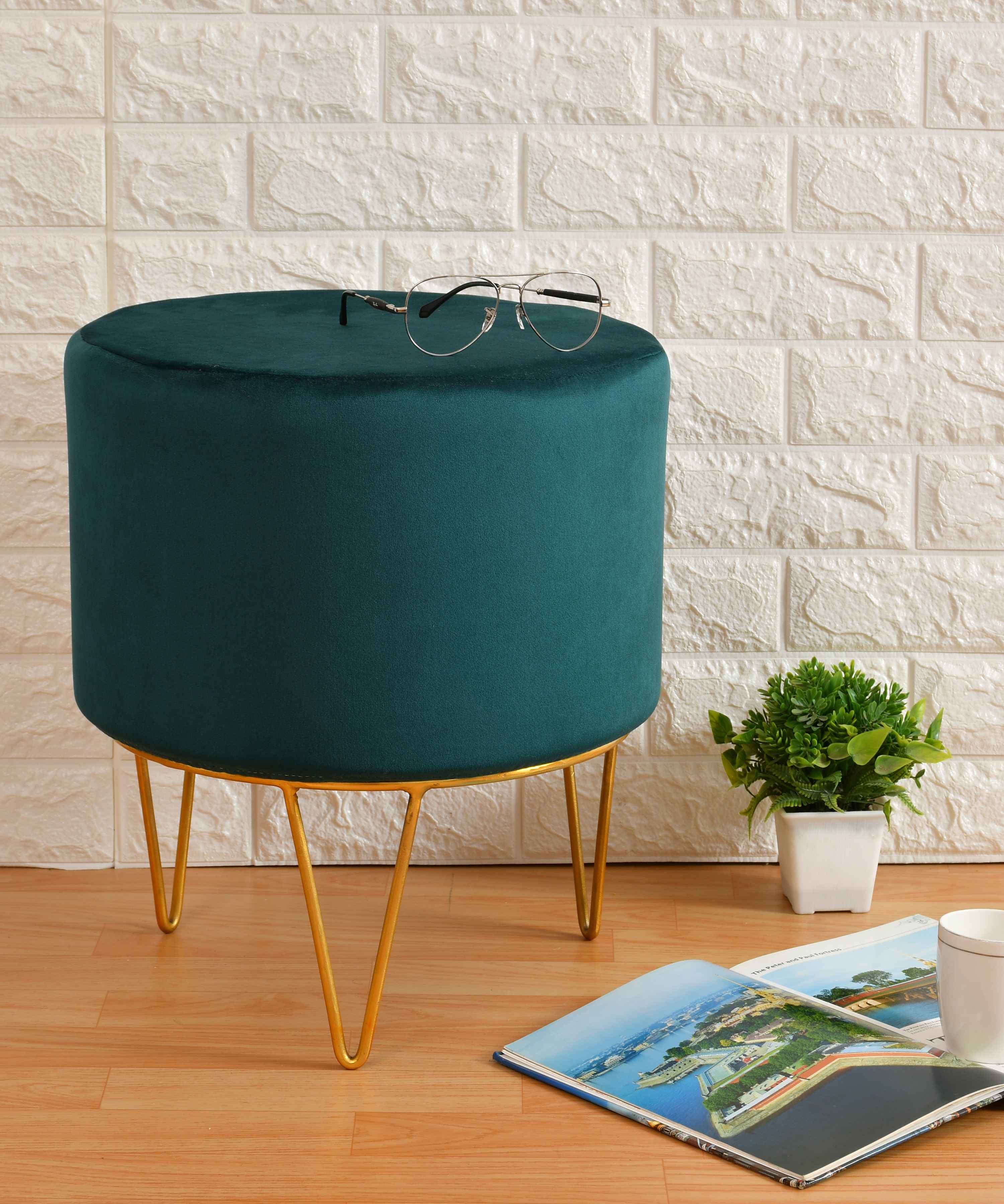 Regal Knot Velvet Ottoman