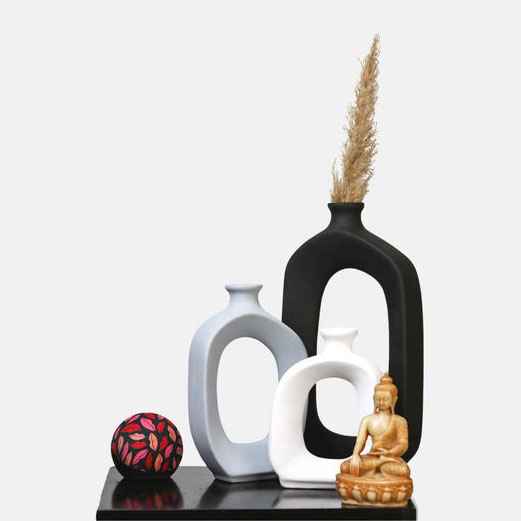 Boho Vase Set - Black