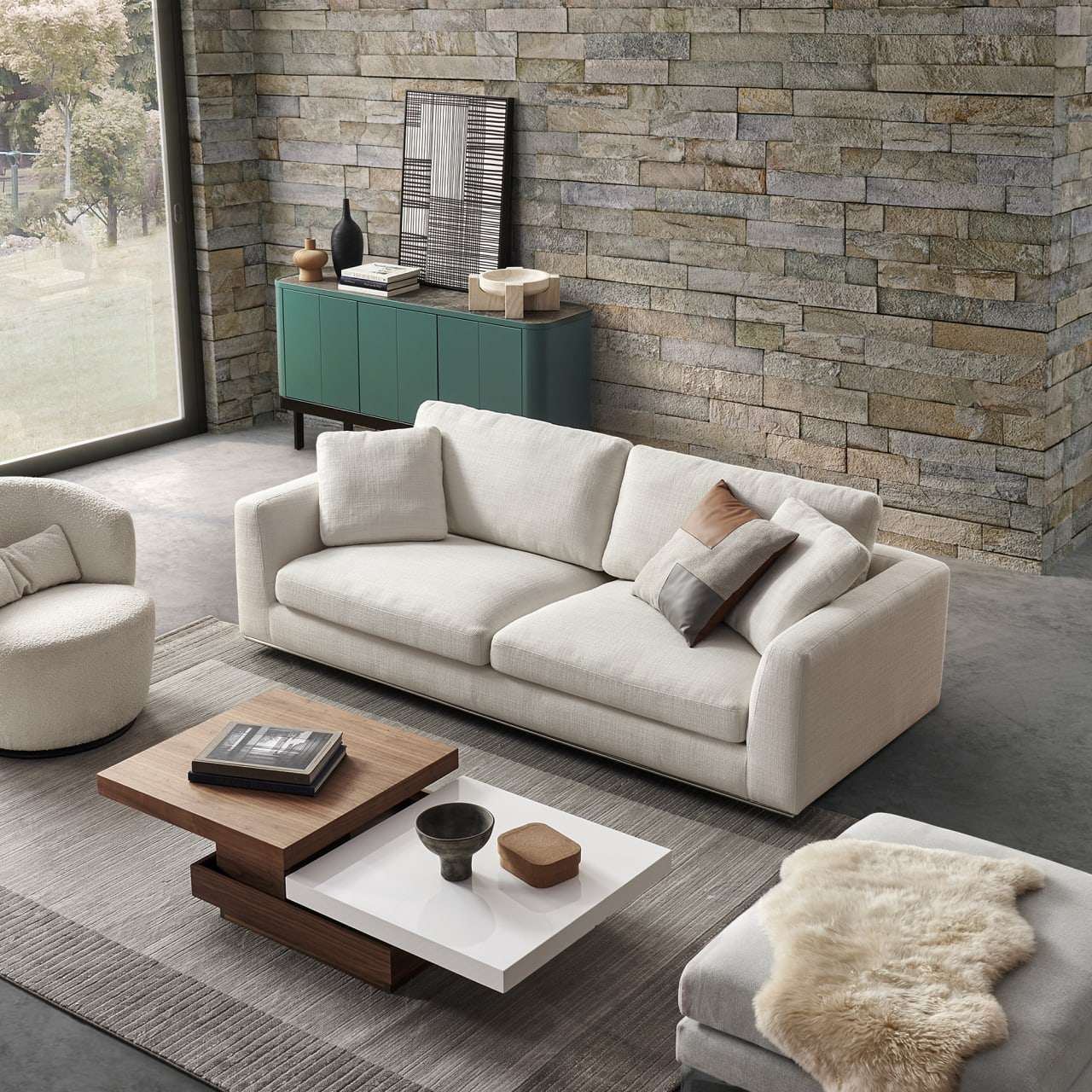 Madison Leather Chaise Sectional Sofa