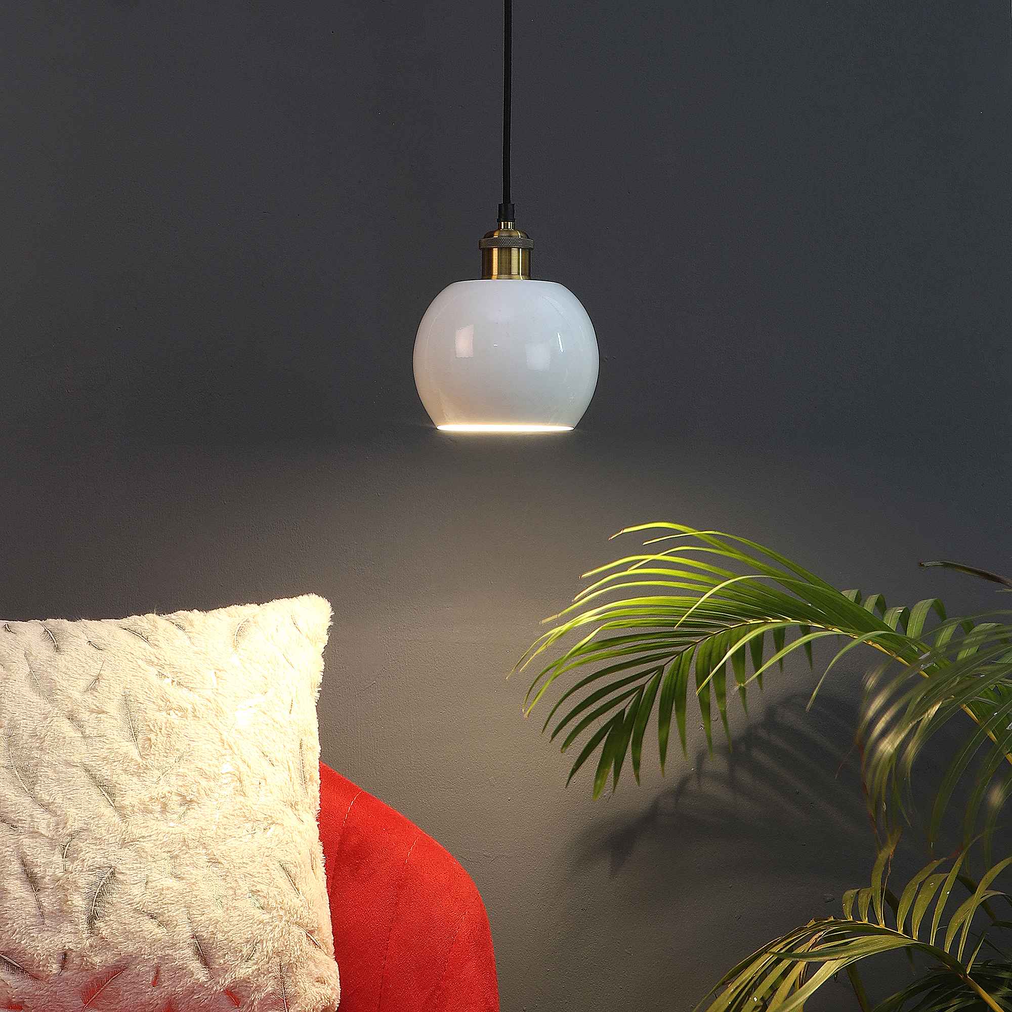 Vintage Industrial Black Metal Single Hanging Light