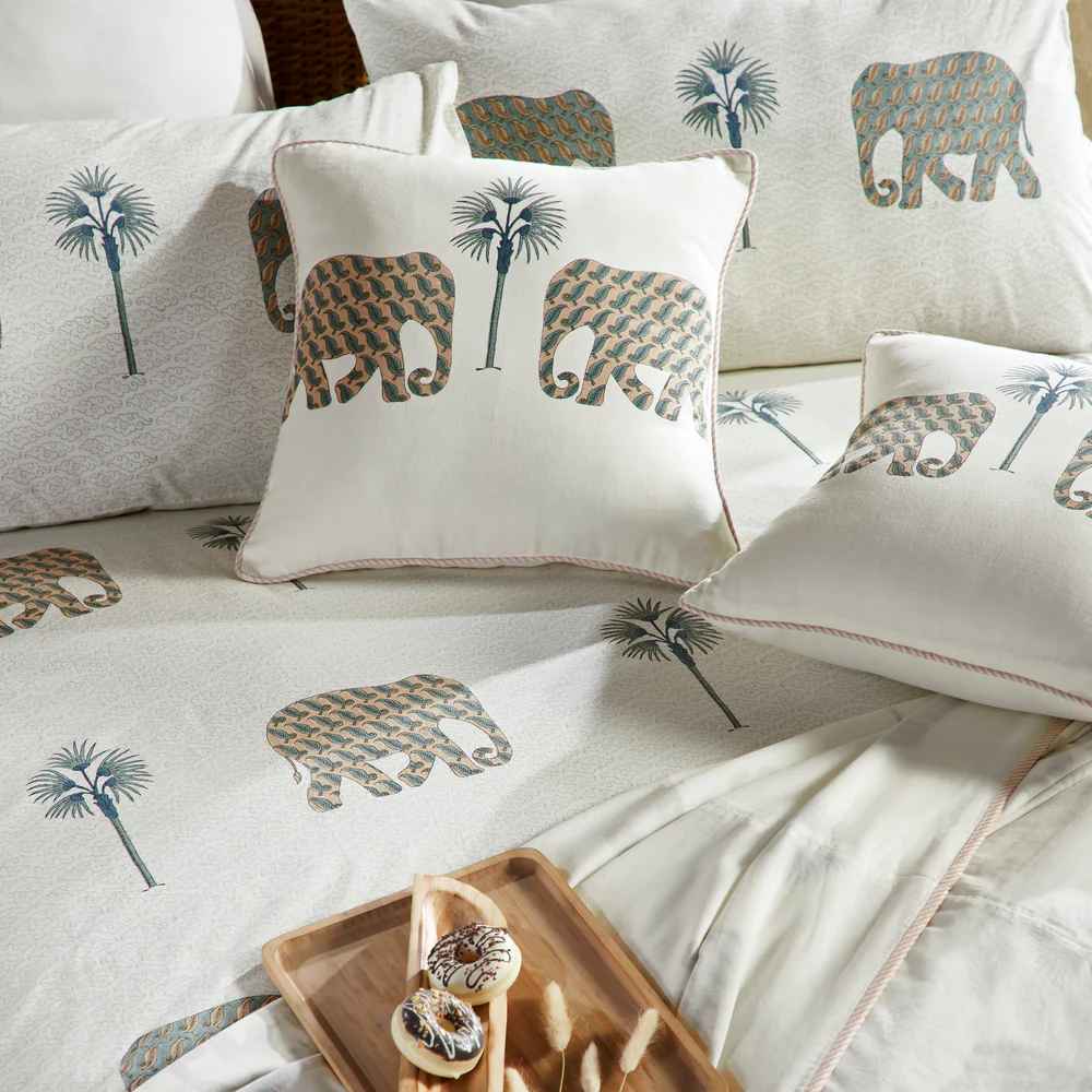 Elephant Block Printed Bedsheet Set